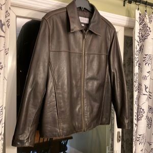 Handsome Men’s Marc New York Heavy Leather Coat w Quilted Interior Pristine